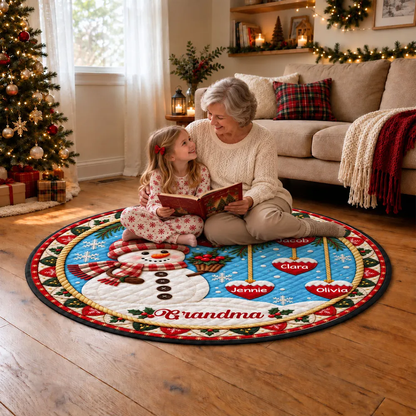 Happy Christmas Snowman Grandma - Personalized Quilted Carpet - Christmas Decoration, Gift For Grandma 3a37cd3d-7549-4c8c-880a-d473453ece6a-6.png