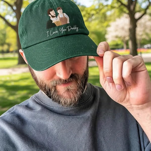 Custom Embroidered Outline Photo - Portrait Embroidered Dad Cap