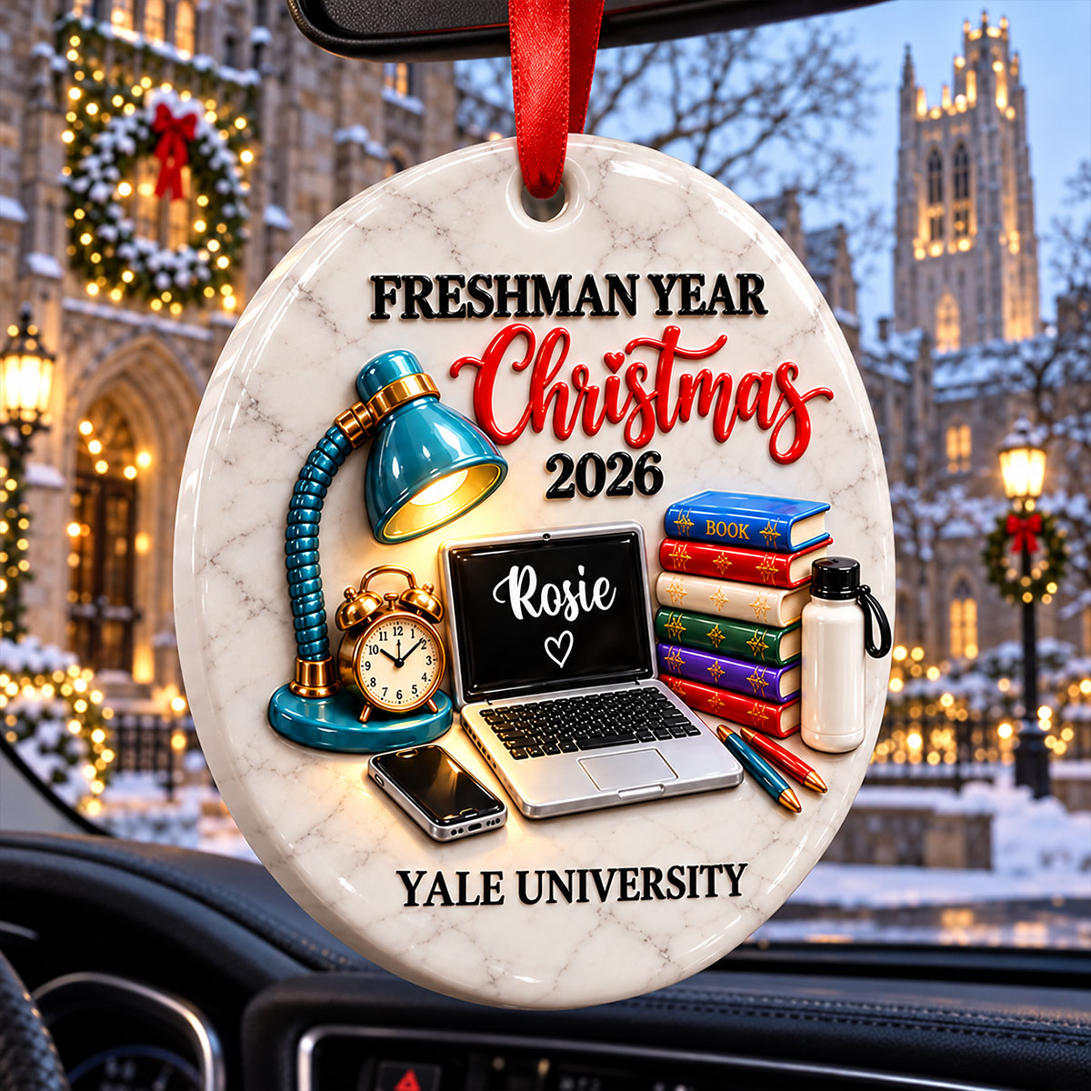 College Student With Desk Design - Personalized Christmas Ornament - Real 3D Raised Ornament 3aacb1fa-4225-428f-8fc5-c0563419bc4b-3.jpg