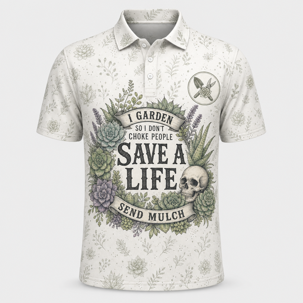 Save a Life, Send Mulch — Gardener Humor Polo - Polo shirt - All over printed 3b0a6818-1077-426d-8f35-9fe1b805bb29.png
