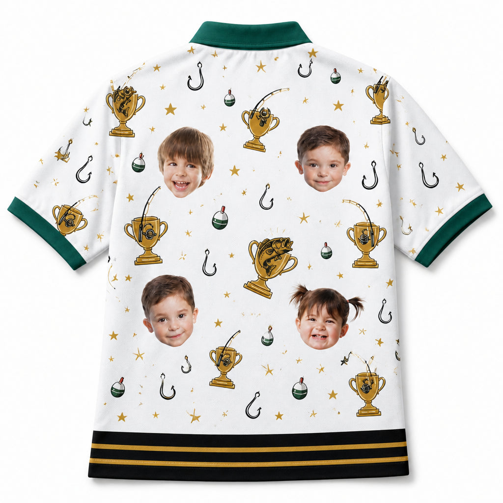 Best Papa Ever Fishing Polo - Back view