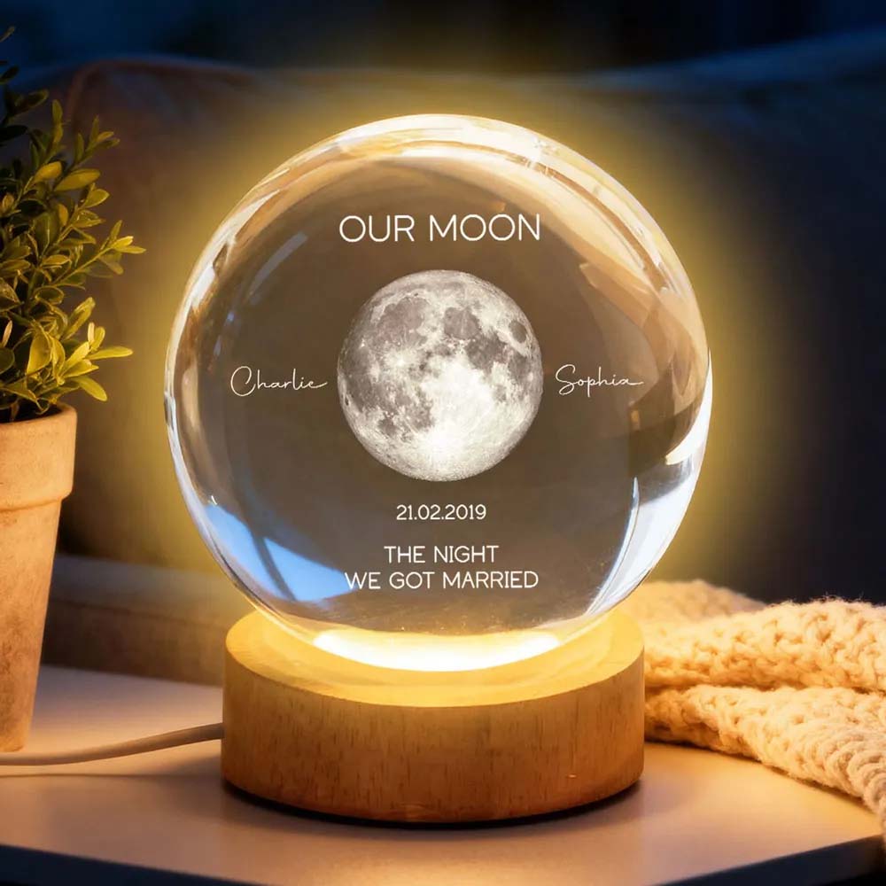 Our Moon Special Date, Custom Moon Phase by Date - Personalized Crystal Ball Night Light - Heartfelt Anniversary Gift for her, for him 3c652c223e657b.jpg