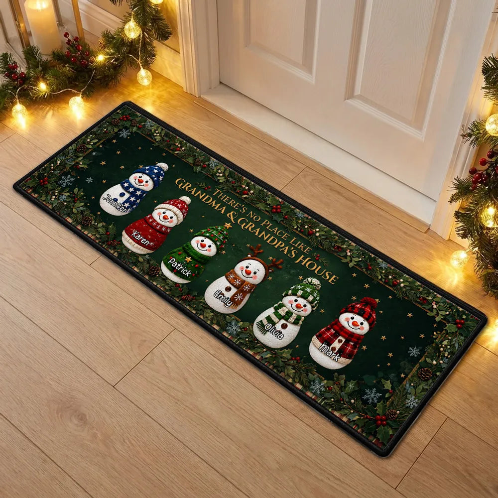 Cozy Snowman Family - Personalized Runner Rug