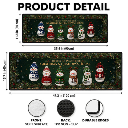 Cozy Snowman Family - Personalized Runner Rug