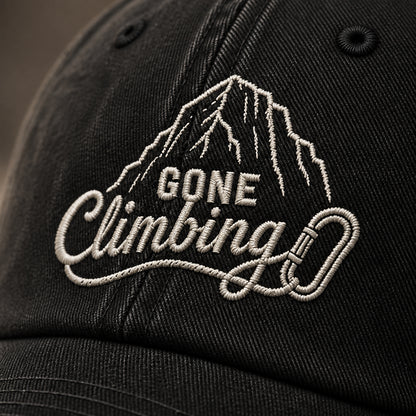 Gone Climbing Embroidered Dad Cap - How it is made
