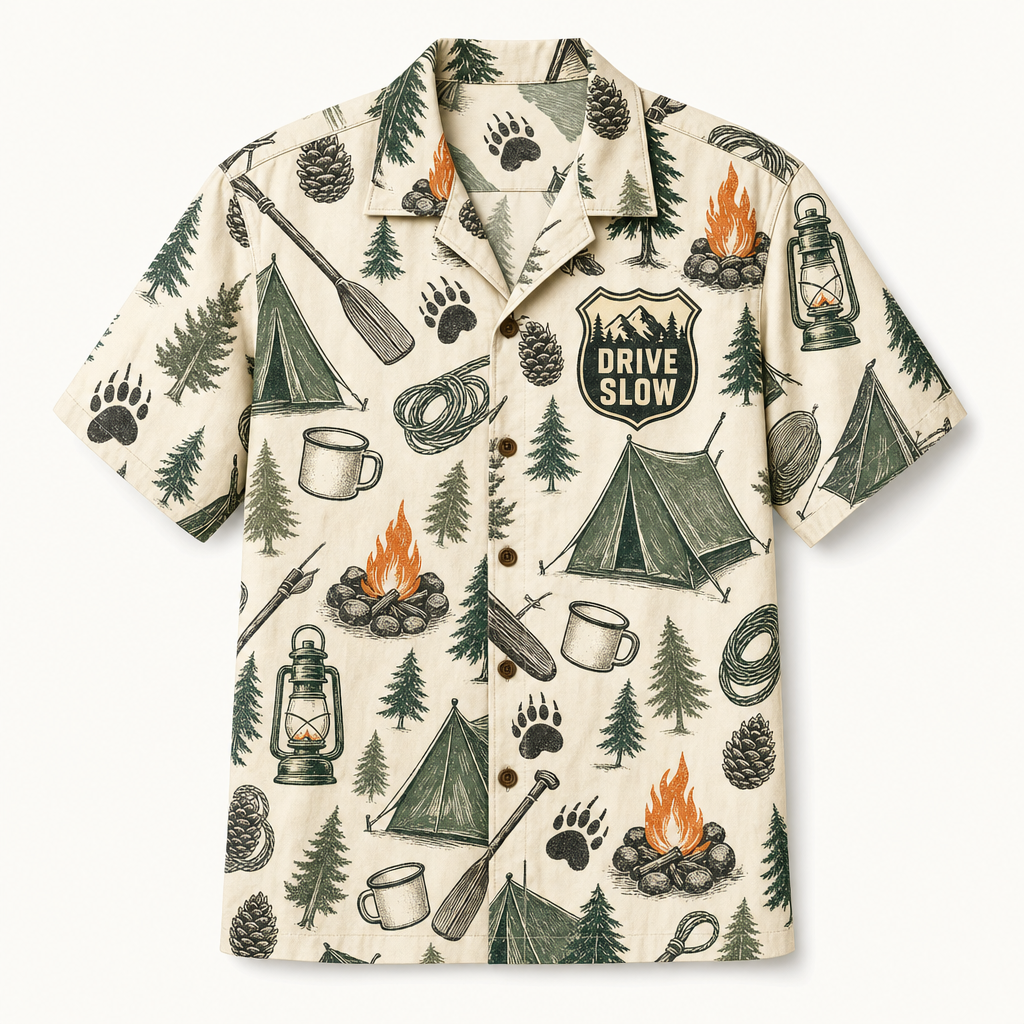 Drive Slow Drunk Campers Matter – Camping Pattern Hawaiian Shirt - Hawaiian Shirt - AOP 3cbb45da-306f-49fb-abe9-9ddc0b1d1e00.png