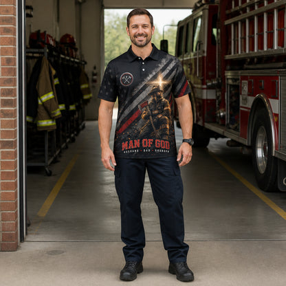 Man of God Firefighter AOP Polo - Polo shirt - All over printed 3cd26816-3d50-4553-9005-64048ea202a8.jpg