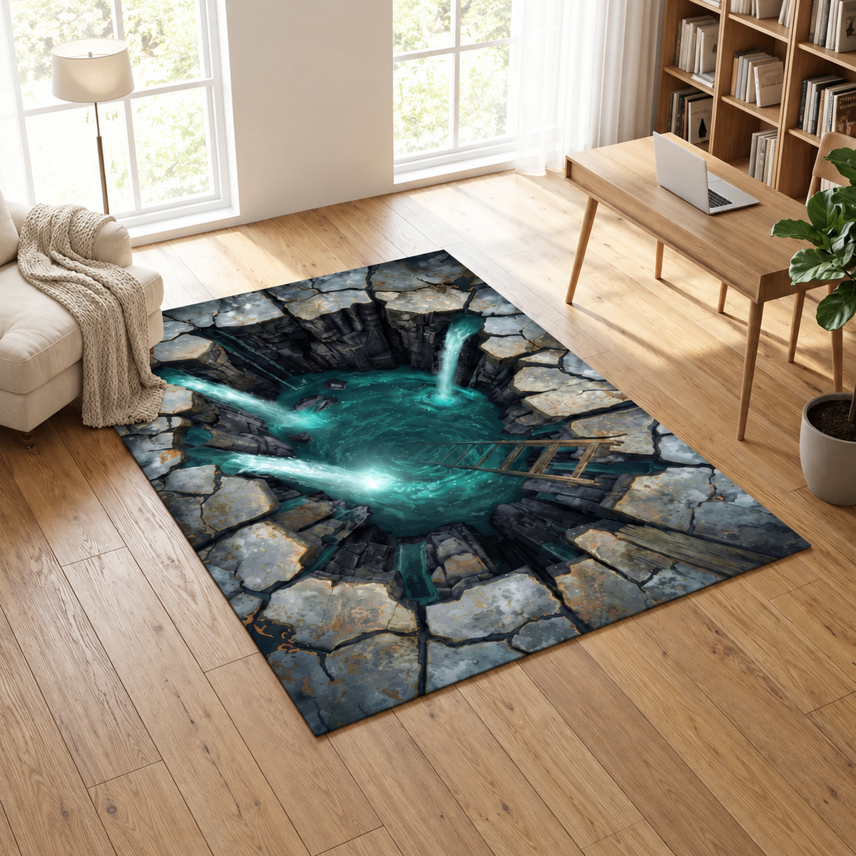 3D Optical Illusion Rug, Hole in the Floor Design, Trippy Area Rug for Living Room & Bedroom, Unique Home Decor 3d6397da-1eb2-496c-8600-f265475fcee6-Th-m-o-nh-th-c-n-c-xanh-ng-c.png