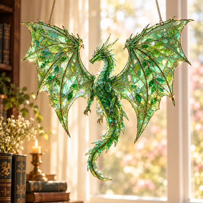 Green Dragon Suncatcher, Holographic Window Hanging for Fantasy Lovers, Unique Gift 3d98fb2e-e915-4a09-9f34-2bb99dc14ef7-R-ng-k-nh-m-u-xanh-b-n-c-a-s-1.png