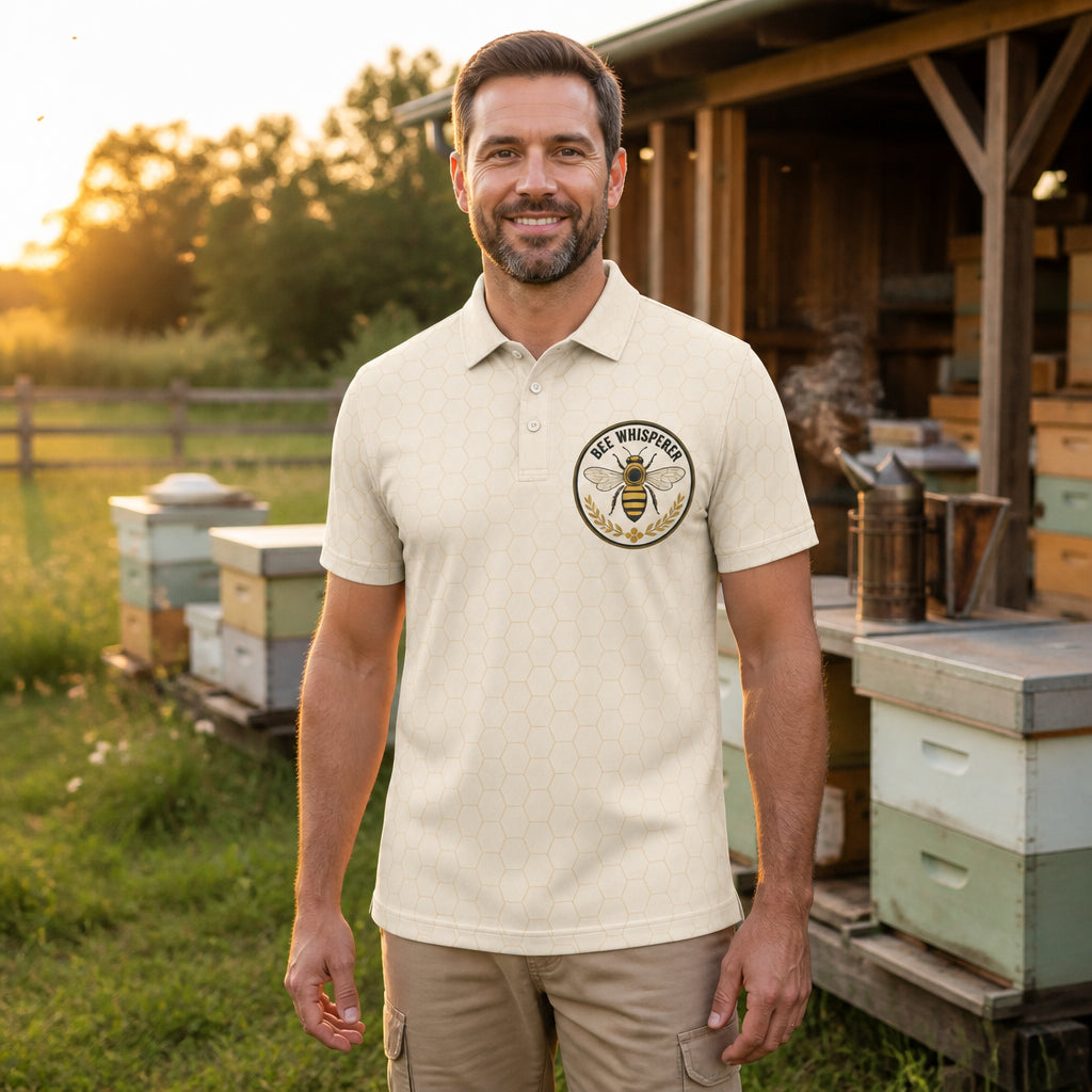 Bee Whisperer Crest Polo - Polo shirt - All over printed 3e0c7c10-1cd7-4027-a56b-07cf98e1950e.jpg