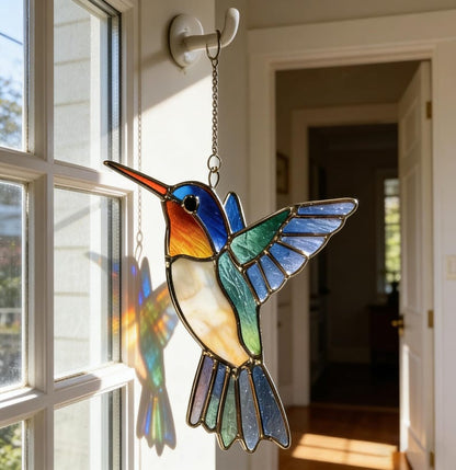 Hand Hummingbird Glass Sun Catcher, Mother's Day Gift, Commemorative and Appreciation Gift, Spring Home Decor, Unique Artwork for Bird Lovers 3e600587-4b5c-4ccc-a4c9-c6a2dcff2678-p5.jpg