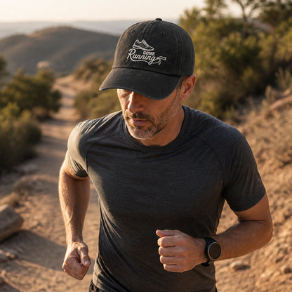 Gone Running Embroidered Dad Cap - Lifestyle 2