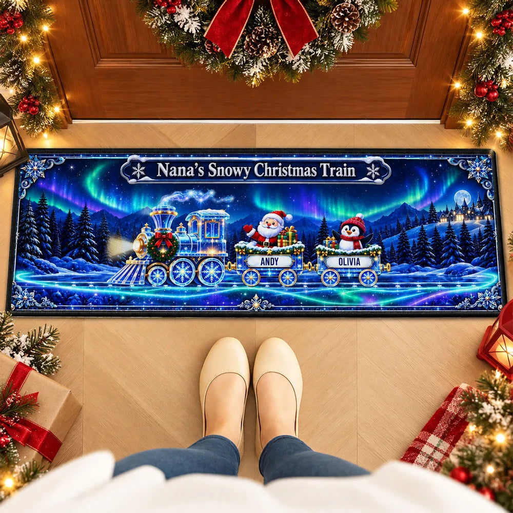 Grandma Snowy Christmas Train - Personalized Runner Rug 3ffdacbd-8391-4f2e-8a35-7f9e7111524e-op5.webp