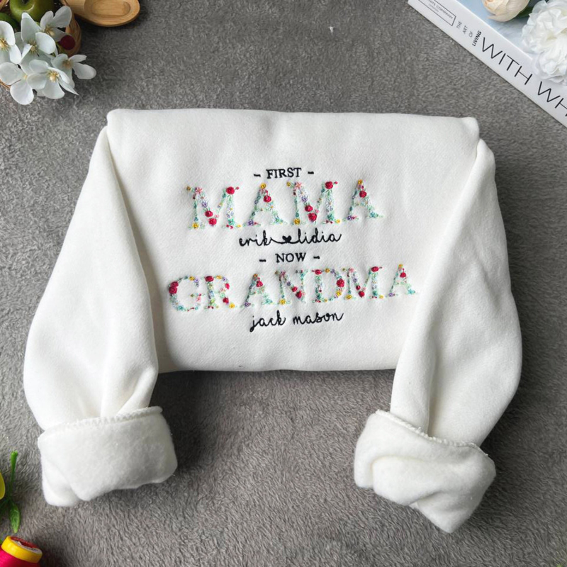 First Time Now Grandma - Personalized Embroidered Shirt - Gift For Grandma 4-1_af1fb07c-1c58-4697-a48e-cdf05b7372d7.png