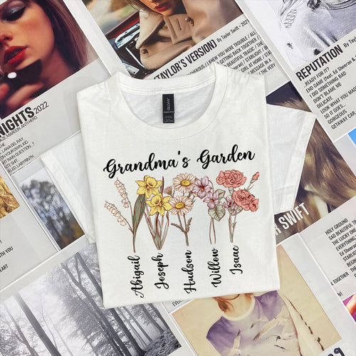 Grandma With Grandkids Birth Flowers and Names - Personalized Shirt - Gift For Grandma 4-6604e80c4a0f20000883ac43.jpg