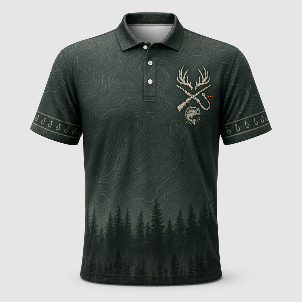 Fishing Solves Most, Hunting Solves The Rest – AOP Polo - Polo shirt - All over printed 4156a48f-06b8-446d-afca-debe30668704.png