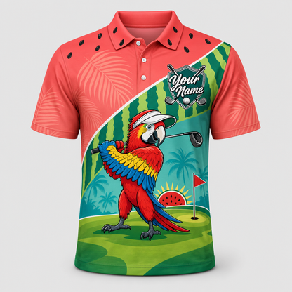 Watermelon Parrot Golf AOP Polo — Personalized Name & Team - Personalized Polo shirt - All over printed 41586c65-3ef2-4a14-893b-008c0062ee09.png