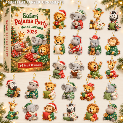 Safari Pajama Party Advent Calendar 2026 - 24-Day Festive Countdown, Acrylic Charms Blind Box - Gift For Safari Lovers 41bc72d6-33f5-4cf9-913d-ea4b57272962-safari-text.png