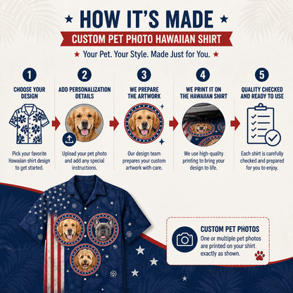 Stars & Paws Custom Pet Photo Hawaiian Shirt - How it is made
