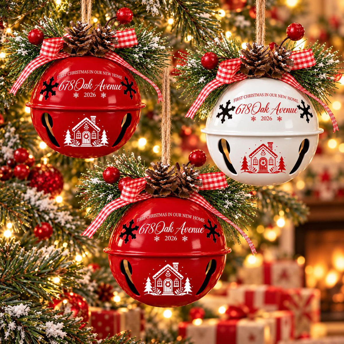 Personalized Our First Home Christmas Jingle Bell Ornament, Xmas Decor Gift, Holiday Keepsake 41efb42a-1d48-4d96-b94a-b127a752ed9c-2.jpg