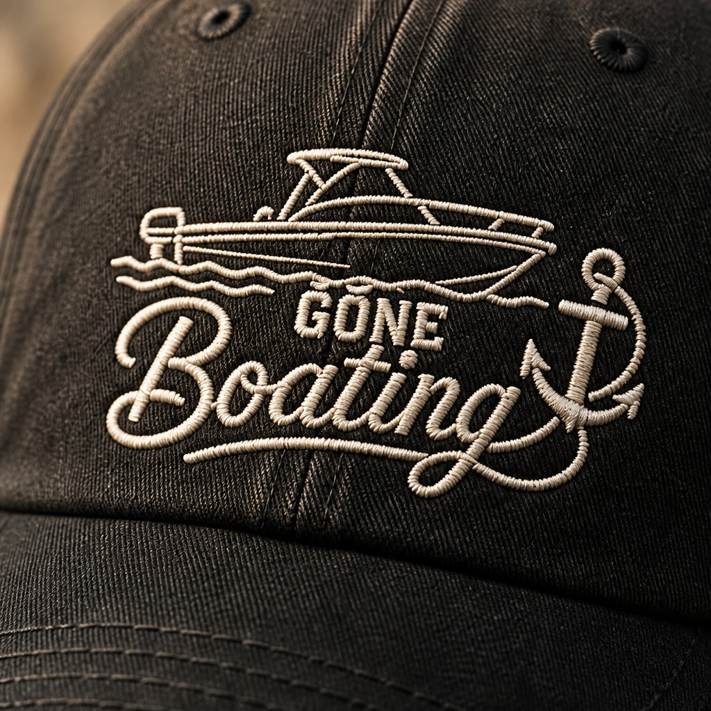 Gone Boating Embroidered Dad Cap - How it is made