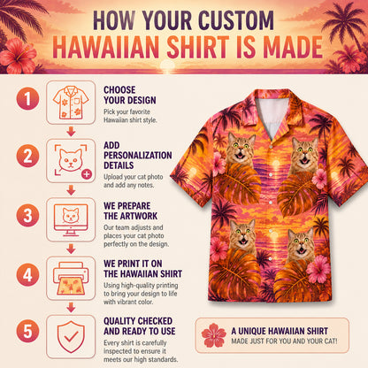 Custom Cat Face Sunset Tropical (Orange/Pink) - How to customize