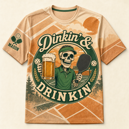 Dinkin' & Drinkin' Pickleball Skeleton AOP Tee — Custom Name Sleeve - Personalized T-Shirt - All over printed 42dba324-fb92-4620-89ca-5baa304f7b29.png