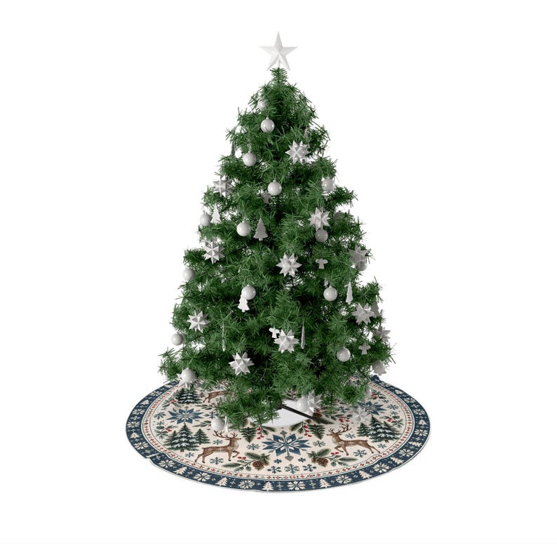 Nordic Christmas Tree Skirt – Scandinavian Snowflake & Reindeer Design – Rustic Winter Holiday Tree Decor – Cozy Christmas Home Accent 4302ded4-b2bc-452f-9d0a-15de576ab115-fg.jpg
