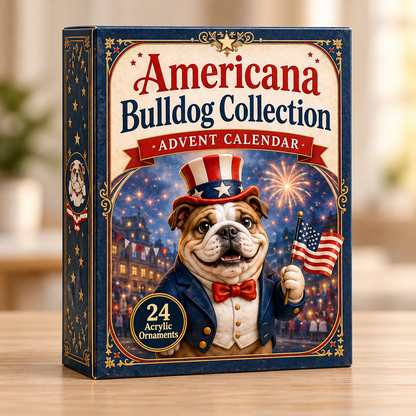 Americana Bulldog Collection Advent Calendar 2026 - 24-Day Festive Countdown, Acrylic Charms Blind Box - Gift For Bulldog Lovers 43075cc0-3472-442c-8e9f-ba7c182c2564-american-bulldog-box.png