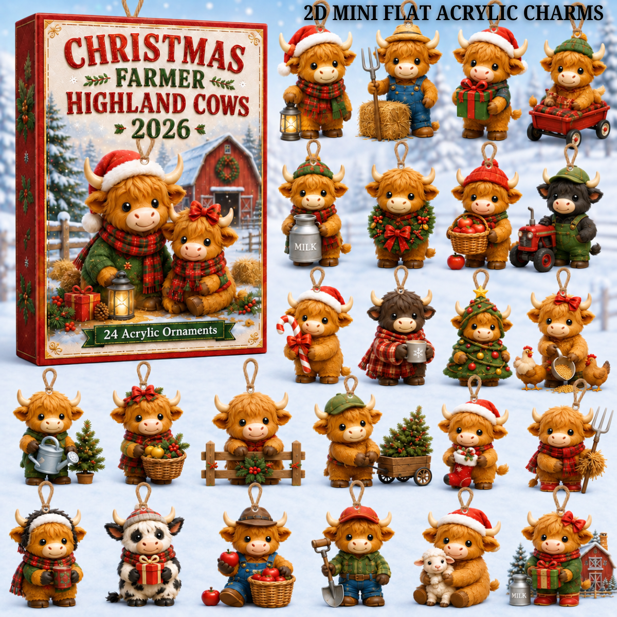Christmas Highland Cow Farmer Advent Calendar 2026 - 24-Day Festive Countdown, Acrylic Charms Blind Box - Gift For Highland Cow Lovers 432cc06f-36e0-4a8f-9cd8-f65ccc90f089-highland-cow-text.png