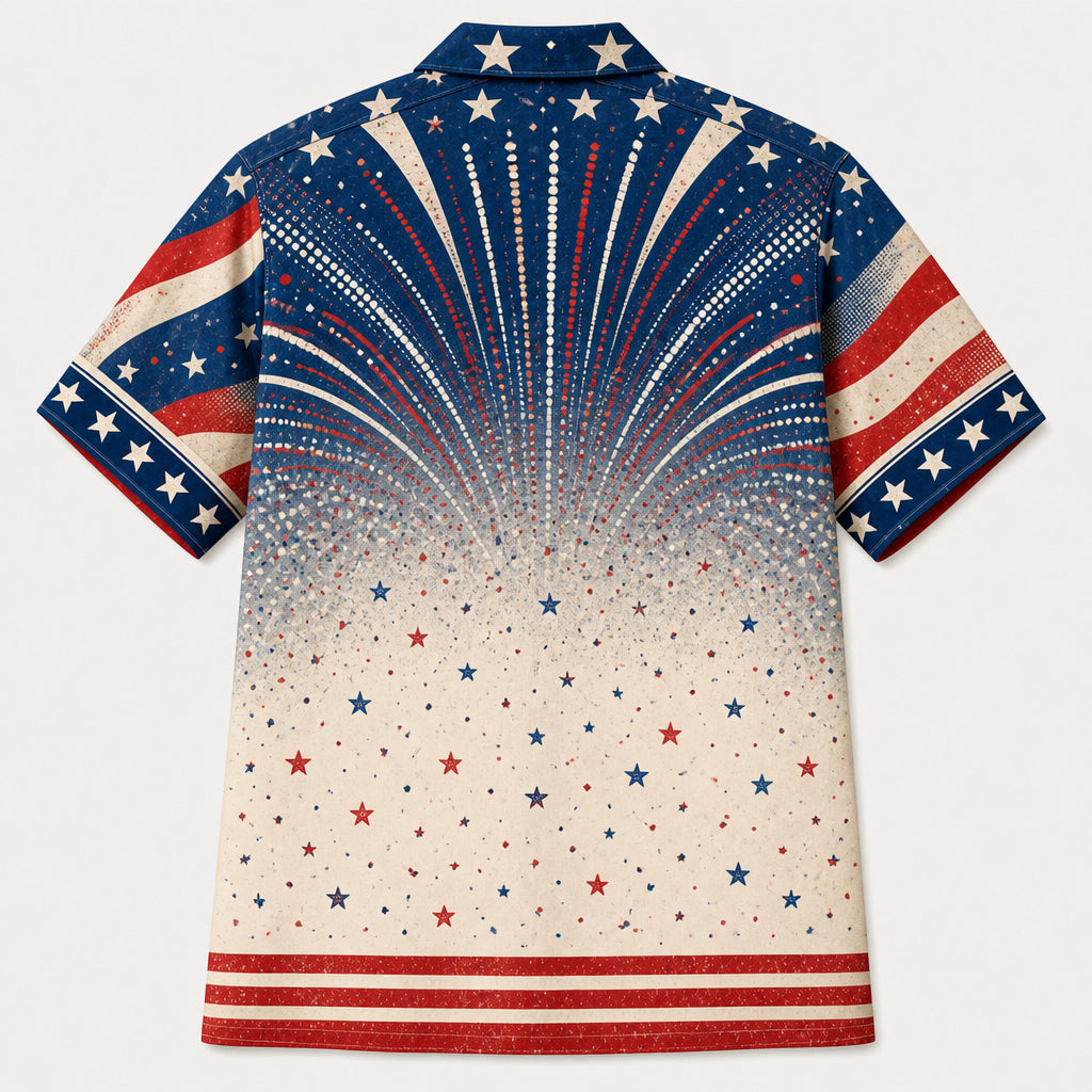 ’Merica Face Photo Hawaiian Shirt - Back view