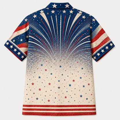 ’Merica Face Photo Hawaiian Shirt - Back view