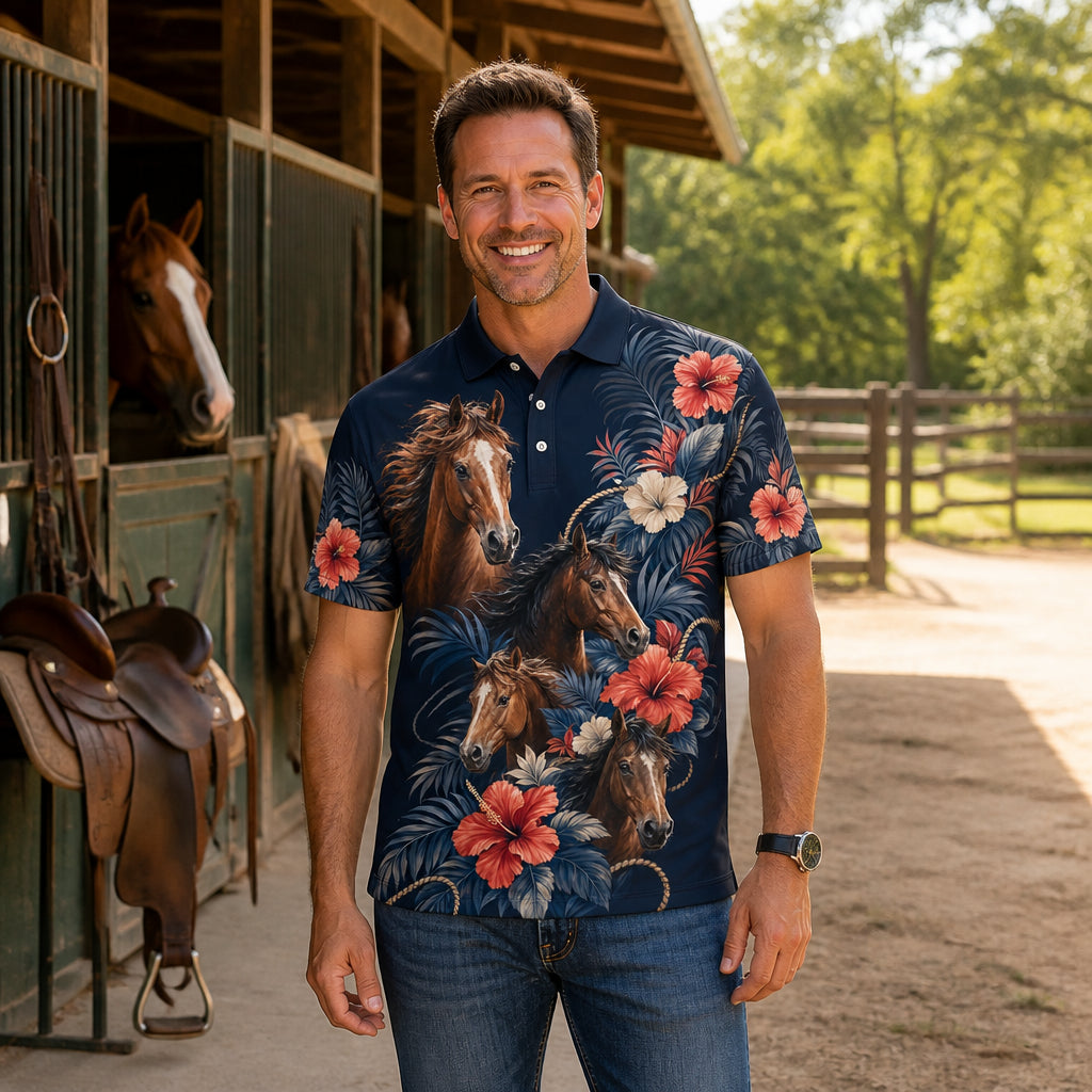Horse Lover Tropical AOP Polo - Polo shirt - All over printed 43787e4d-f8ed-42ba-8623-9d764af9750e.jpg