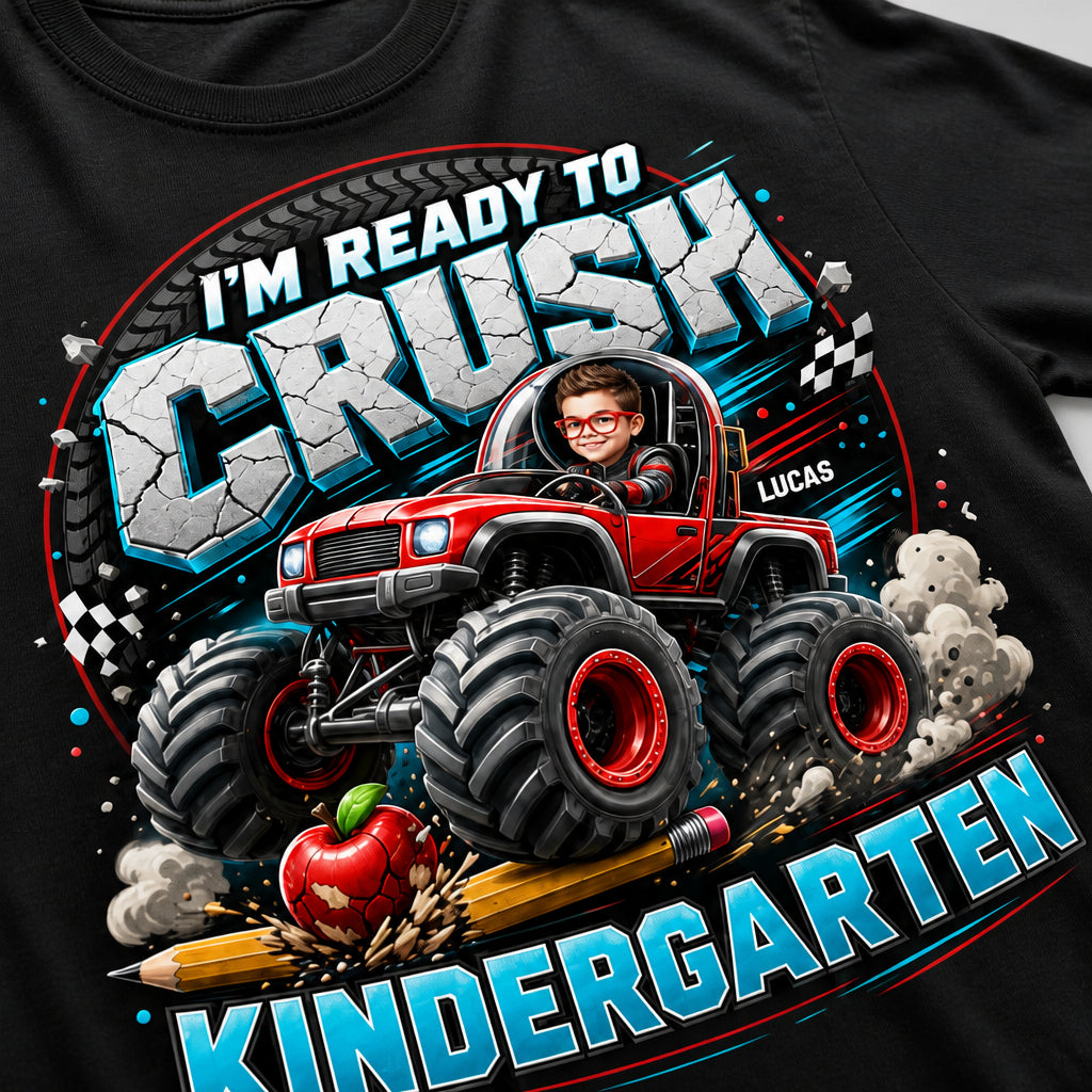 Ready to Crush Kindergarten – Custom Kid Portrait Monster Truck Tee - Personalized T-Shirt - All over printed 44a476f6-6ef8-400a-8b03-308d954299ec.jpg