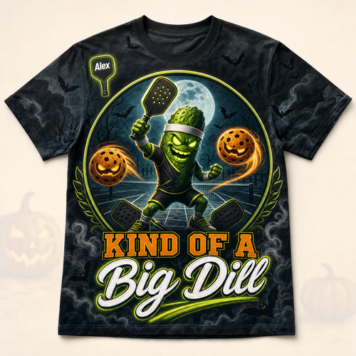 Halloween Pickleball Big Dill AOP Tee — Custom Name - Personalized T-Shirt - All over printed 450b1e00-1a48-4aa3-914c-fa9ace1b3f01.png