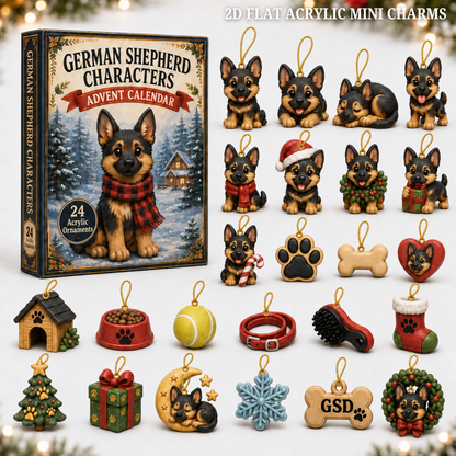 German Shepherd Advent Calendar 2026 - 24-Day Festive Countdown, Acrylic Charms Blind Box - Gift For Dog Lovers 45689e0c-8a77-47f3-a19f-aed939acb149-german-shepherd-text.png