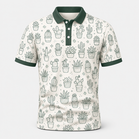 Succulent Scatter AOP Polo - Polo shirt - All over printed 45c9ab1e-1071-4b41-9cd3-b53a9c993c0f.png