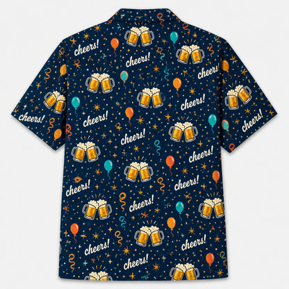 Custom Face Birthday Beer Hawaiian Shirt - Back view