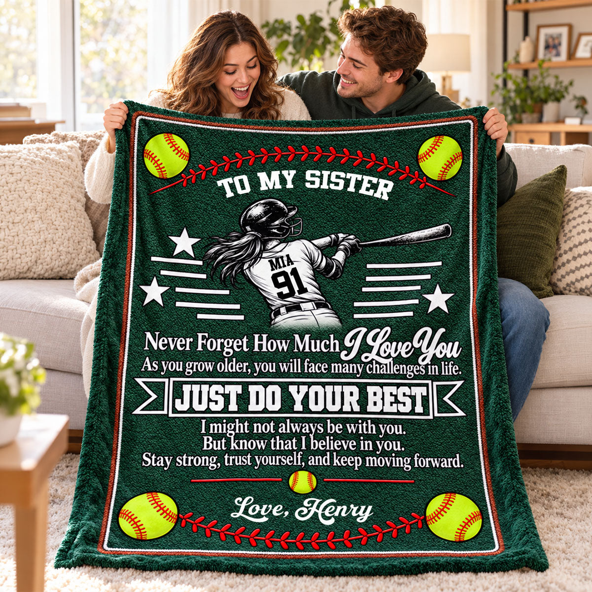 To My Granddaughter Softball Version - Personalized Blanket 468969c2-be3f-4c5a-ba10-faf643c6295b-4.jpg