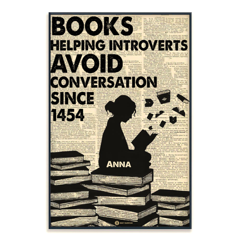 Shadow Girl Books Helping Introverts Avoid Conversation Since 1454 - Personalized Canvas - Book 46_1.jpg