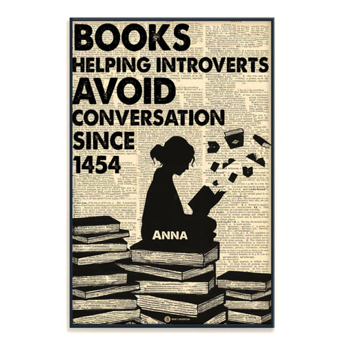 Shadow Girl Books Helping Introverts Avoid Conversation Since 1454 - Personalized Canvas - Book 46_1.jpg
