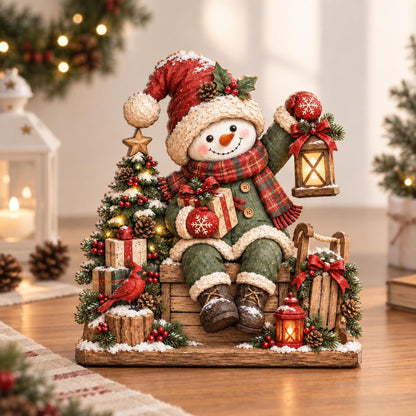 Christmas Snowman Wooden Block, Rustic Holiday Tabletop Sign, Rustic Wooden Snowman Christmas Decor, Winter Mantel Shelf Decoration 47419618-923a-4166-83d8-02e67c426b3c-1.jpg