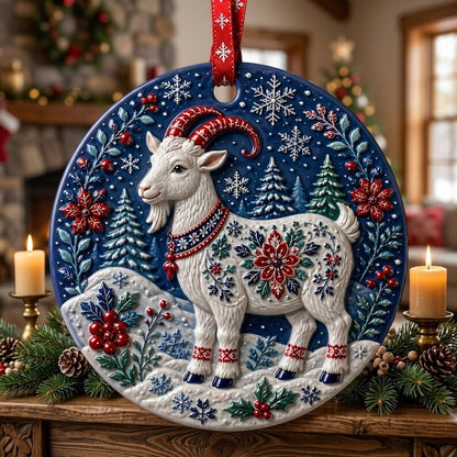 Handcrafted Ceramic Christmas Goat Ornament 3D, Festive 3D Winter Wonderland Decor, Unique Holiday Tree Decoration Gift 47cdb371-6cc9-4b05-8a9e-5cbb7d751388-j2.jpg