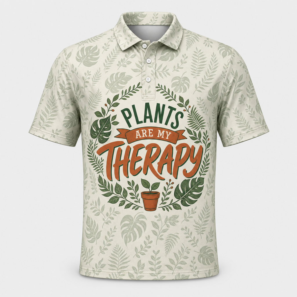 Plants Are My Therapy Botanical Polo - Polo shirt - All over printed 491f4790-63f4-4c77-bba2-9af7449973b0.png