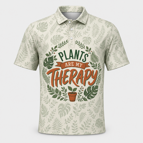 Plants Are My Therapy Botanical Polo - Polo shirt - All over printed 491f4790-63f4-4c77-bba2-9af7449973b0.png
