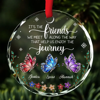 Friends Help Us Enjoy The Journey - Personalized Crystal Ornament - Christmas Gift For Bestie, Friends 49ee62ac-8347-4c9e-97bd-17c4cbacca03-3.png