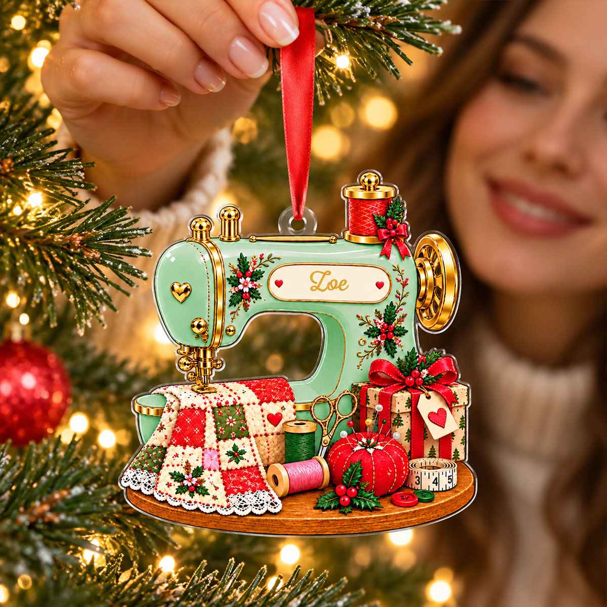 Sewing Machine Acrylic Ornament - Personalized Christmas Ornaments