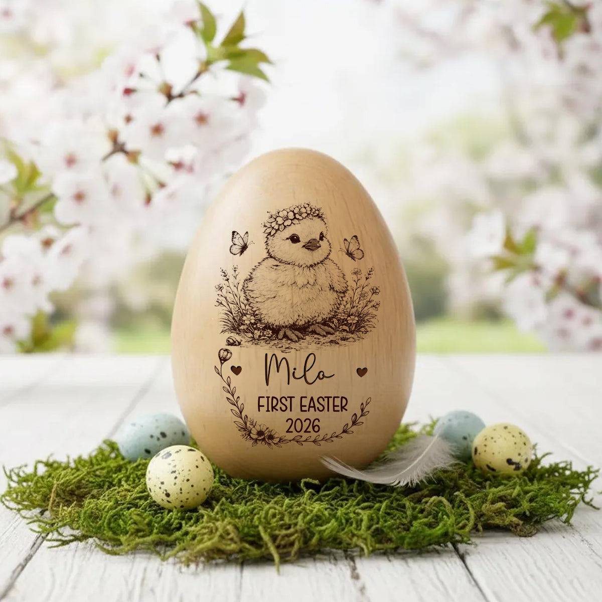 Personalized First Easter Wooden Egg Keepsake - Wooden Easter Eggs