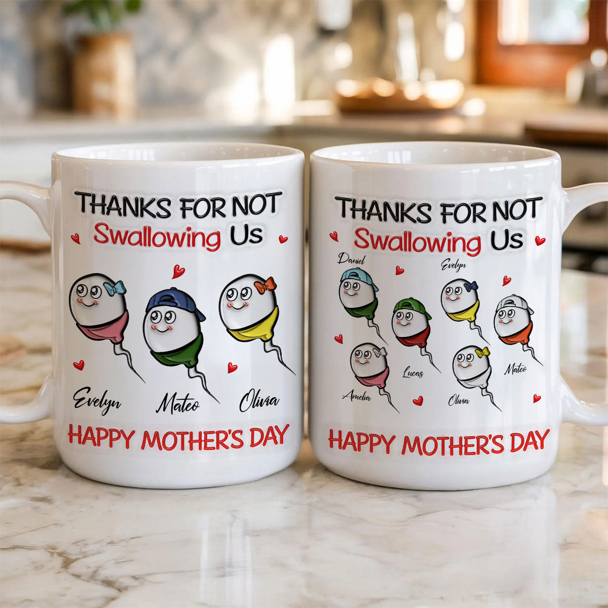 Thanks For Not Swallowing - Personalized Custom 3D Inflated Effect Mug