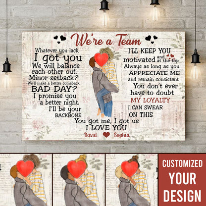 We're A Team Vintage Personalized Canvas Gift For Couple 4_23.jpg